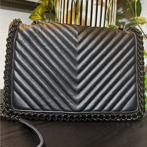 Aldo Black Chevron Crossbody Bag